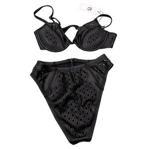 GIGI C Amy Top Faux Leather set